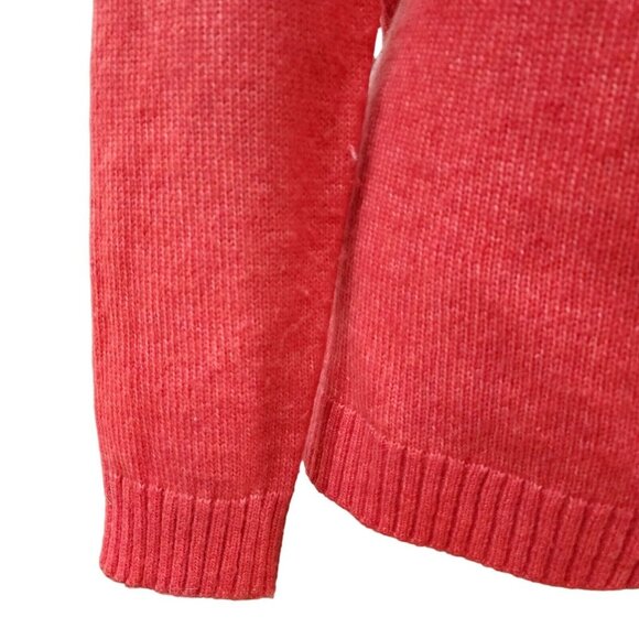 Talbots Petite Womens Wool Blend Coral Sweater Fair Isle Mock Neck Size Lp - Picture 7 of 10